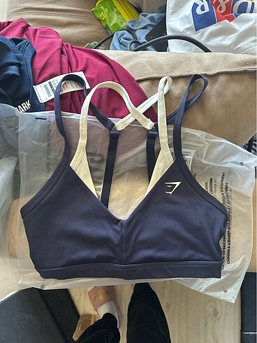 xs Beden lacivert Renk Gymshark double up bra lacivert