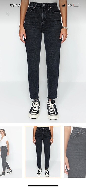 xs Beden siyah Renk Siyah Mom Jeans