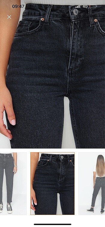 xs Beden Siyah Mom Jeans
