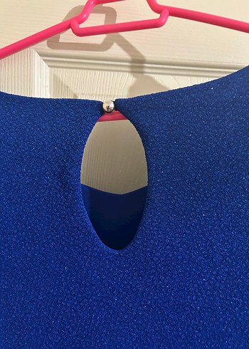 Parlak Mavi Uzun Kollu Midi Abiye - Görsel 3