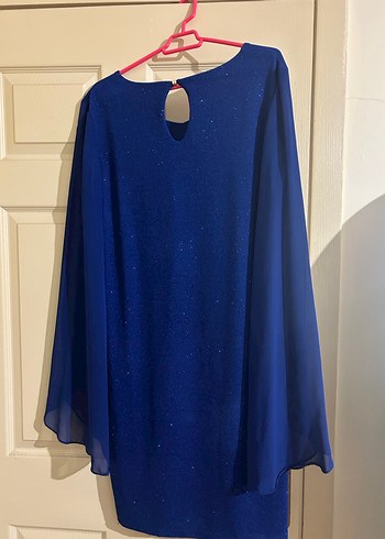 Parlak Mavi Uzun Kollu Midi Abiye - Görsel 2