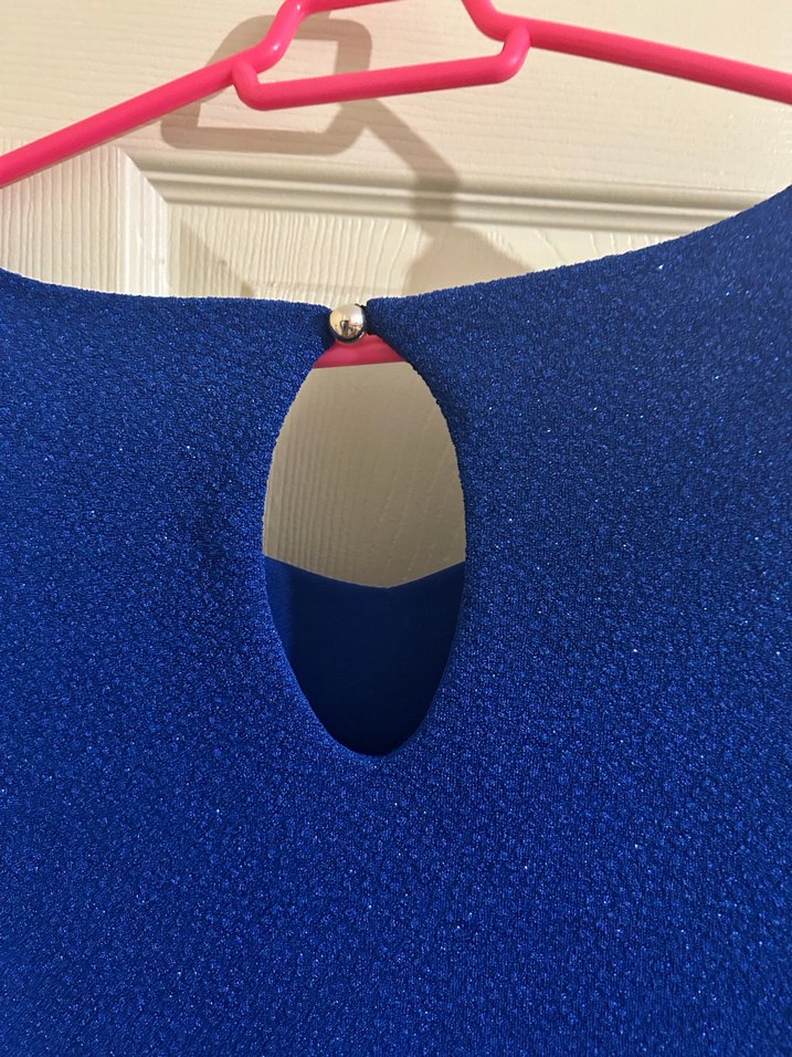 Parlak Mavi Uzun Kollu Midi Abiye - Görsel 3