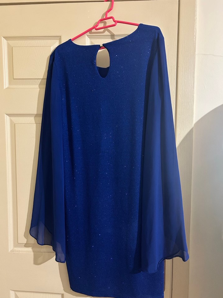 Parlak Mavi Uzun Kollu Midi Abiye - Görsel 2