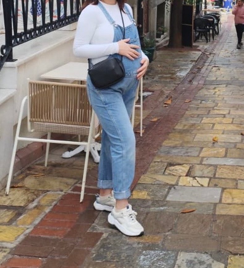 Kadın Denim Salopet - Görsel 2