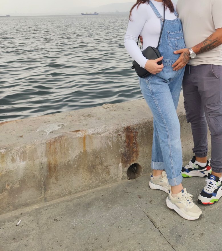 Kadın Denim Salopet - Görsel 3