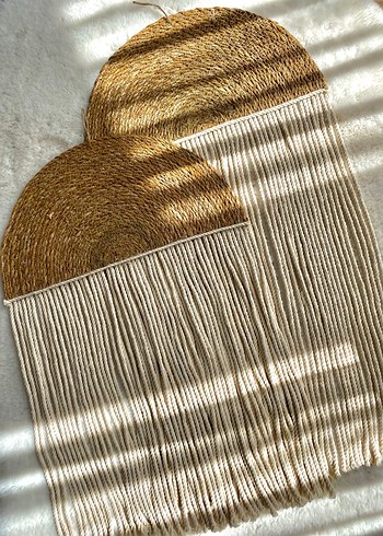 Bej ve Gri Makrome Duvar Dekoru - Görsel 2