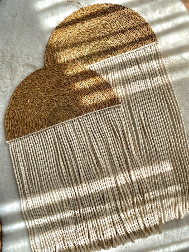 Bej ve Gri Makrome Duvar Dekoru - Görsel 2