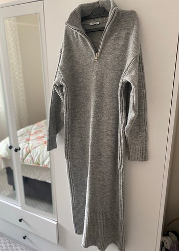 Gri Triko elbise - Görsel 3