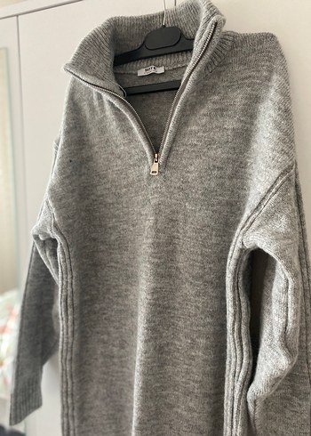 Gri Triko elbise - Görsel 4