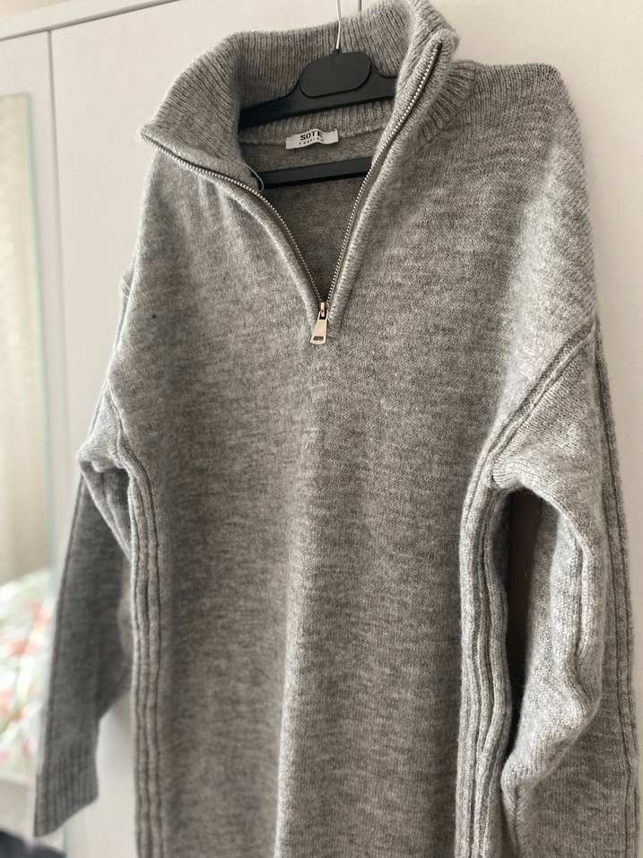 Gri Triko elbise - Görsel 4