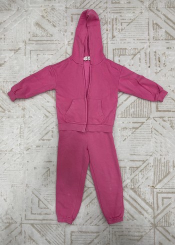 H&M Pembe Kapüşonlu Fermuarlı Eşofman Takımı