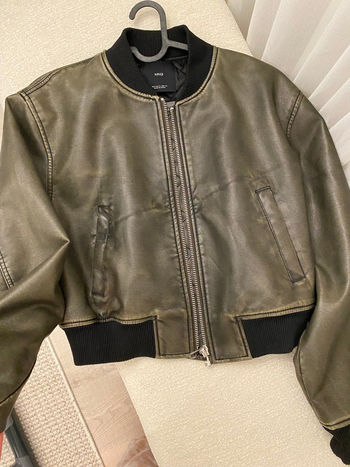 Mango deri ceket - Görsel 5