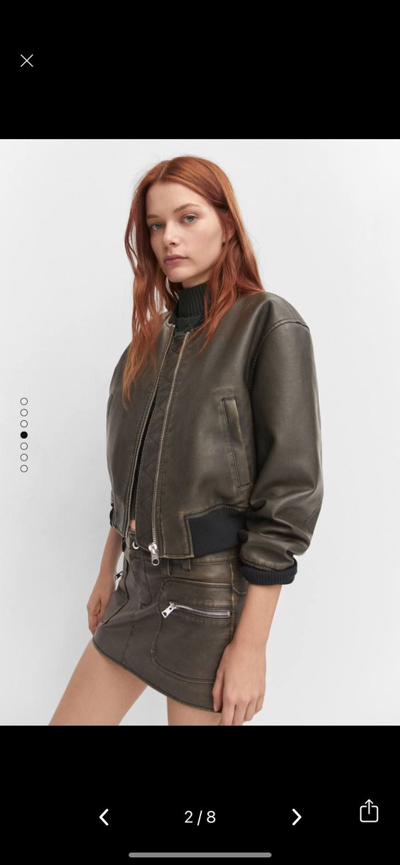 Mango deri ceket - Görsel 2