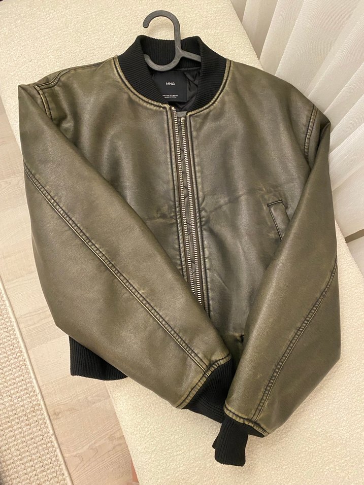 Mango deri ceket - Görsel 4