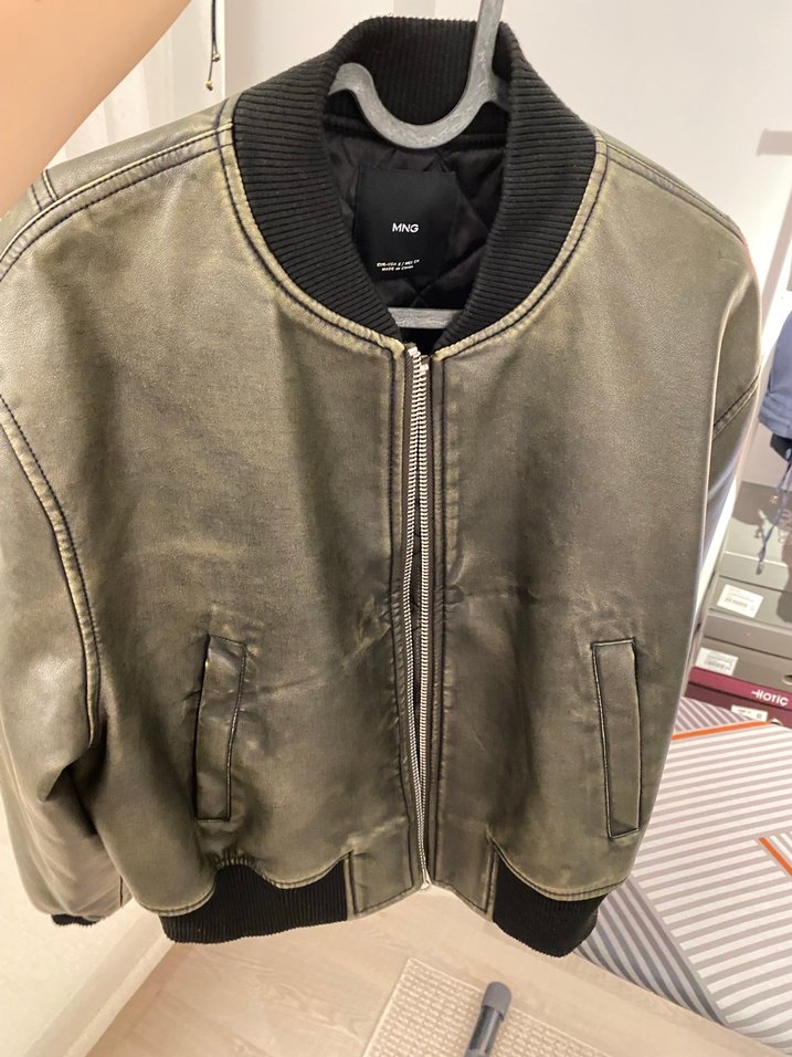 Mango deri ceket - Görsel 3