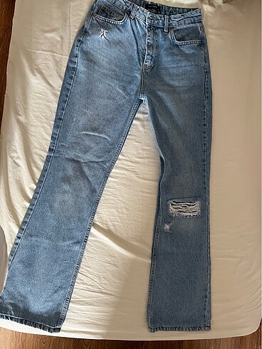 trendyol 34 beden flare jean
