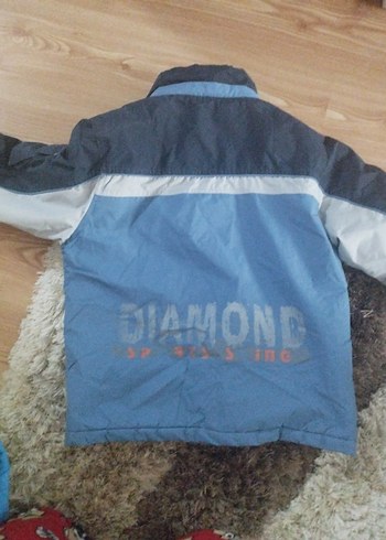 Düğmeli Erkek Çocuk Gri-Mavi Mont - Görsel 2