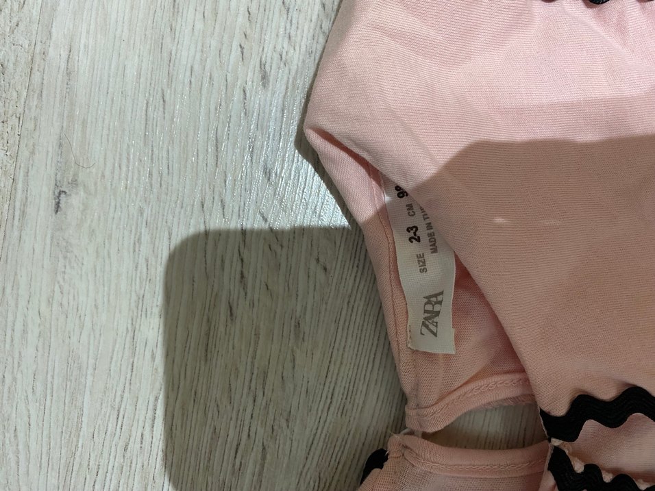 Pembe Pamuklu Uzun Kollu Fırfırlı Kız Elbise - Görsel 3