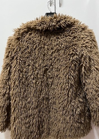 Kahverengi Uzun Kadın Suni Kürk Ceket - Görsel 2
