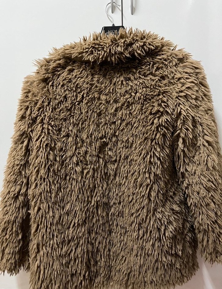 Kahverengi Uzun Kadın Suni Kürk Ceket - Görsel 2