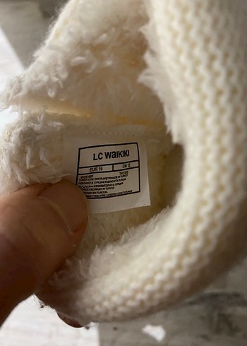 Kız Çocuk Beyaz Örgü Sıcak Ev Terliği - Görsel 5