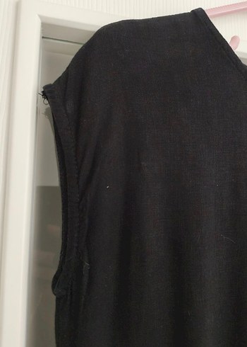 Siyah Keten Salaş Uzun Elbise - Görsel 4