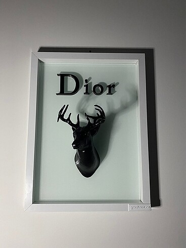 Dior Lüks Marka Beyaz Cam Duvar Tablosu