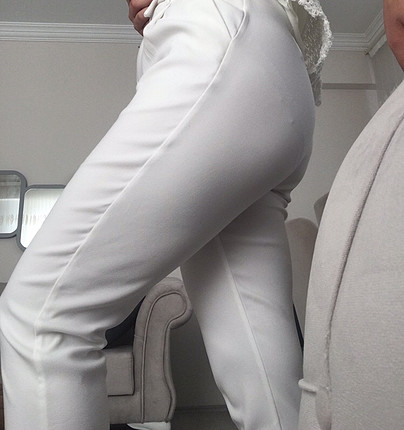 Beyaz havuç pantalon