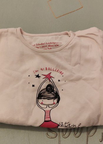 Kız Çocuk Pembe kısa Kollu Baskılı Tişört - Görsel 6