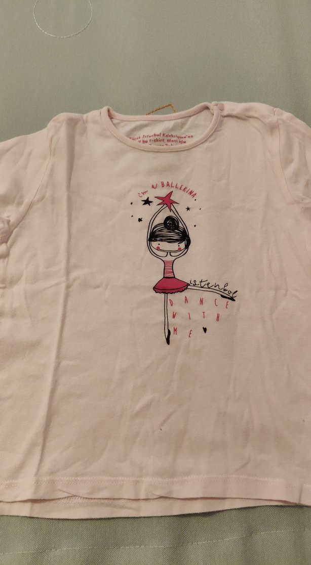 Kız Çocuk Pembe kısa Kollu Baskılı Tişört - Görsel 2