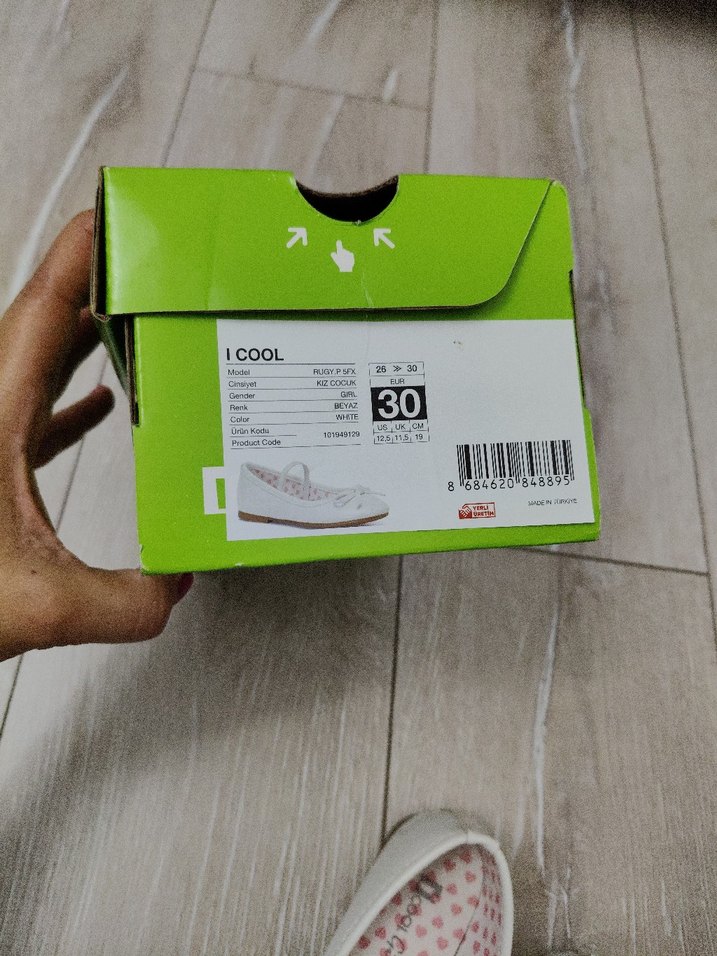 Kız Çocuk Beyaz Fiyonklu Babet Ayakkabı - Görsel 5