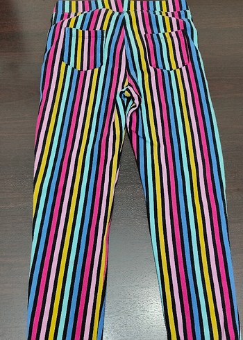 Renkli Çizgili kız çocuk tayt - Görsel 4