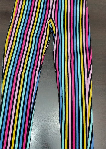 Renkli Çizgili kız çocuk tayt - Görsel 2