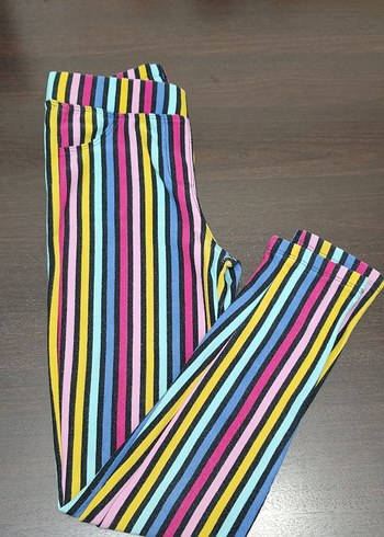 Renkli Çizgili kız çocuk tayt - Görsel 6