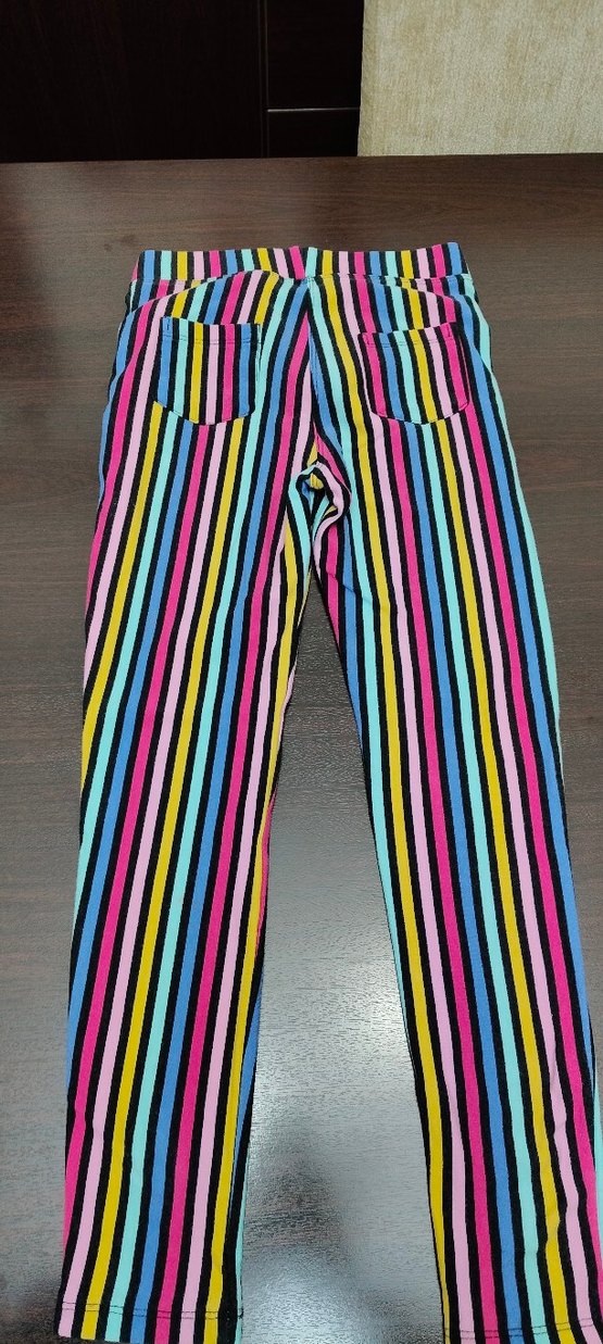 Renkli Çizgili kız çocuk tayt - Görsel 4