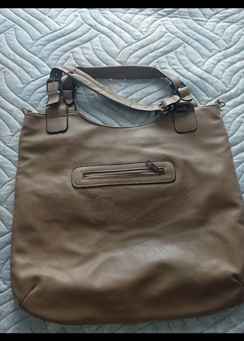 Bej Deri  Omuz Çantası - Görsel 2
