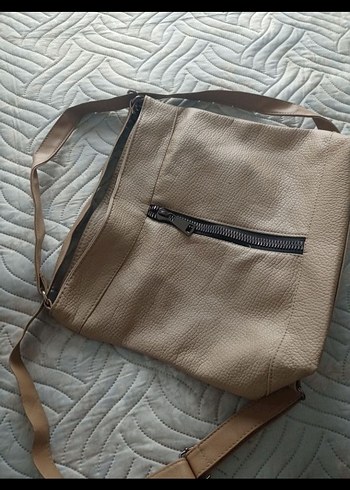 flo marka bej deri çanta - Görsel 2