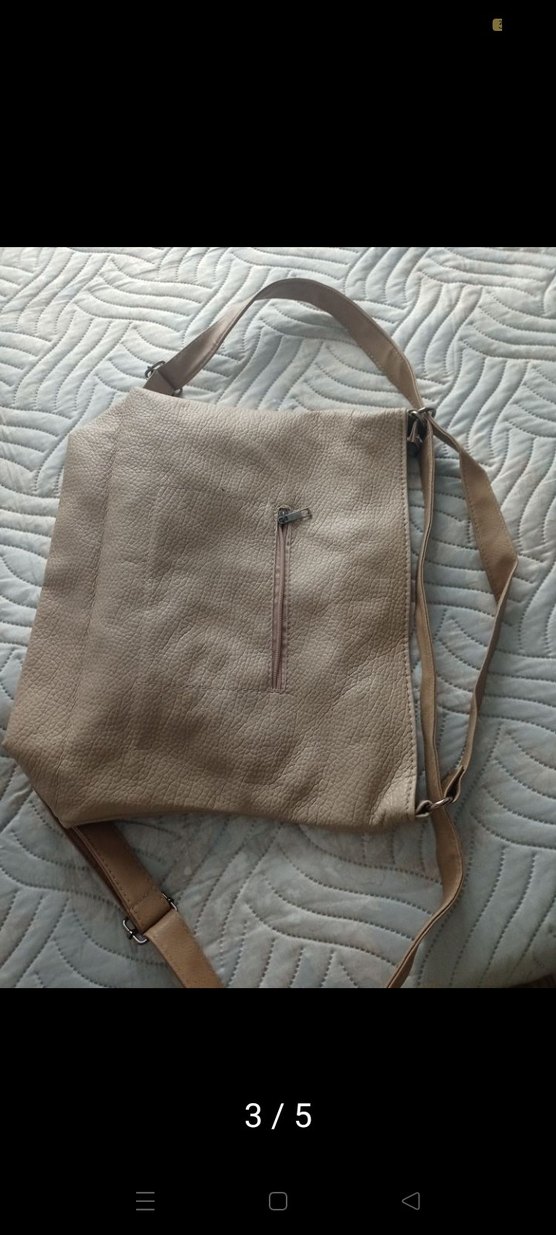 flo marka bej deri  çanta - Görsel 3