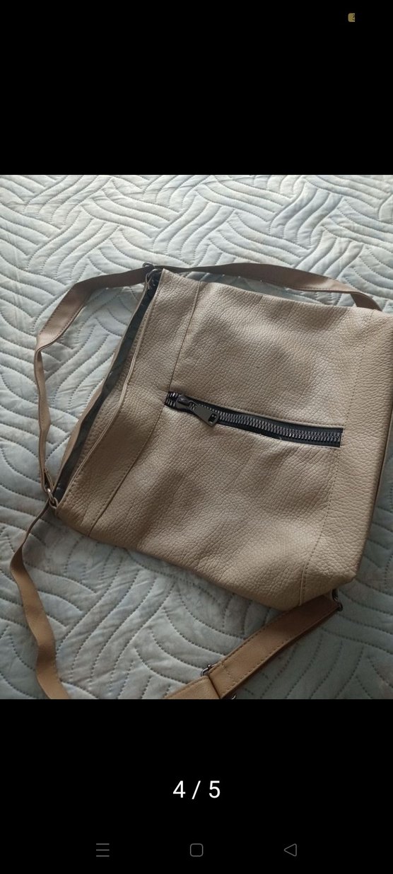 flo marka bej deri  çanta - Görsel 2