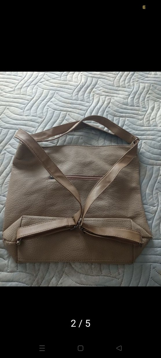 flo marka bej deri  çanta - Görsel 4