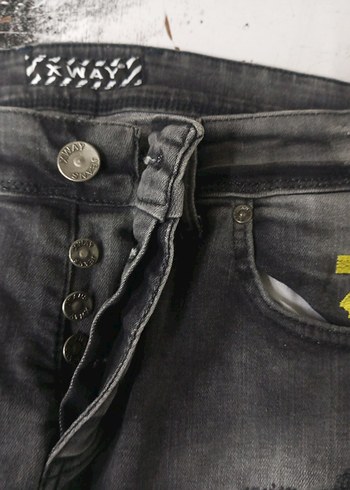 Gri Baskılı Erkek Denim Pantolon - Görsel 3