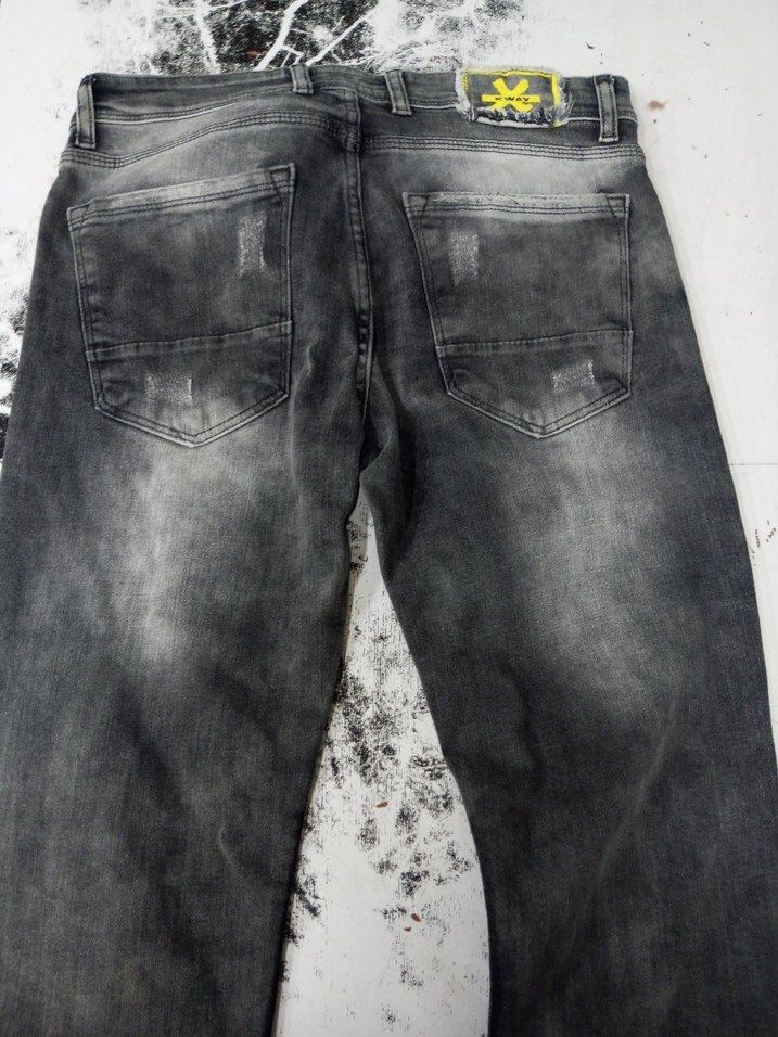 Gri Baskılı Erkek Denim Pantolon - Görsel 4