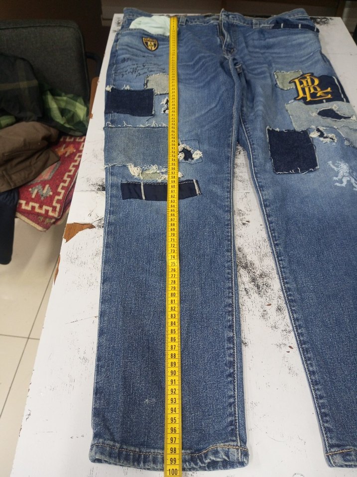 Düğmeli, bol kesim kadın kot pantolon - Görsel 2