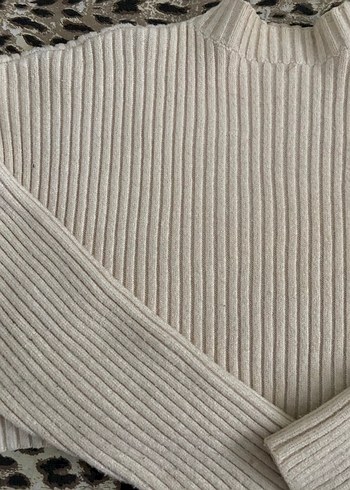 Bej Kadın Triko Uzun Kollu Kazak - Görsel 2