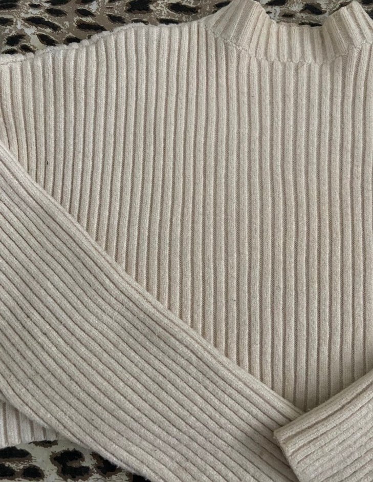 Bej Kadın Triko Uzun Kollu Kazak - Görsel 2