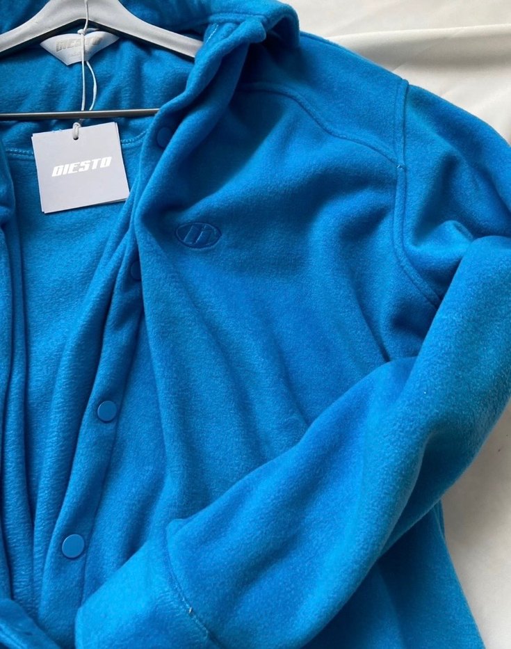 Düğmeli Mavi Erkek Polar Gömlek - Görsel 3