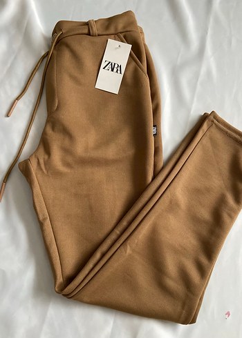 Zara Bej Kadın Regular Fit Kumaş Pantolon - Görsel 3