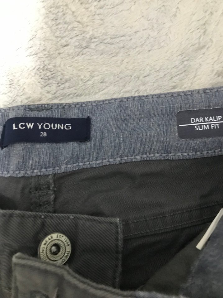 Gri Erkek Denim Kumaş Pantolon - Görsel 4