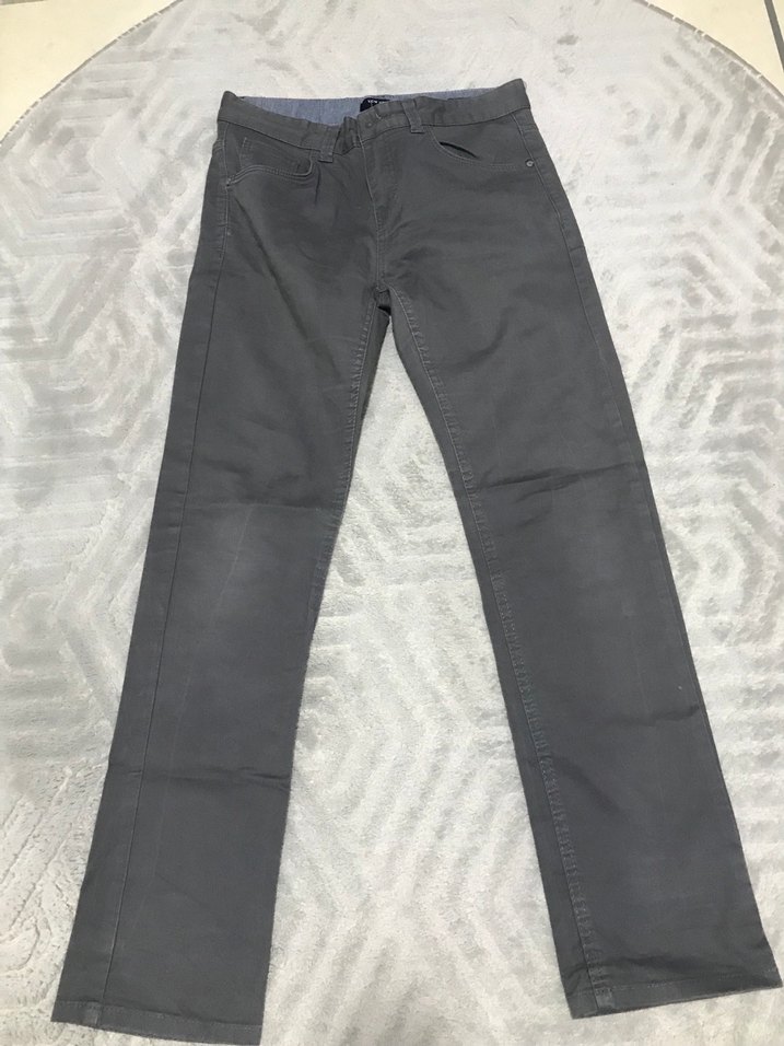 Gri Erkek Denim Kumaş Pantolon - Görsel 2