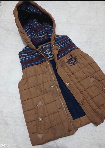 Erkek Çocuk Kahverengi Kapüşonlu Yelek - Görsel 2